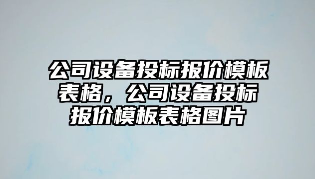 公司設備投標報價(jià)模板表格，公司設備投標報價(jià)模板表格圖片