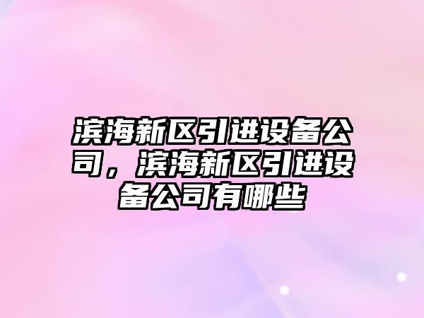 濱海新區引進(jìn)設備公司，濱海新區引進(jìn)設備公司有哪些