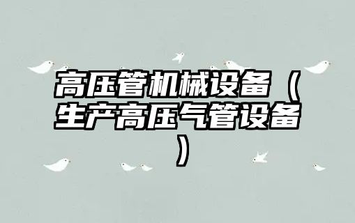 高壓管機械設備（生產(chǎn)高壓氣管設備）