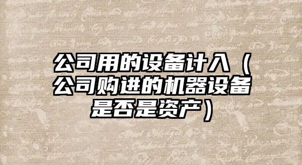 公司用的設備計入（公司購進(jìn)的機器設備是否是資產(chǎn)）