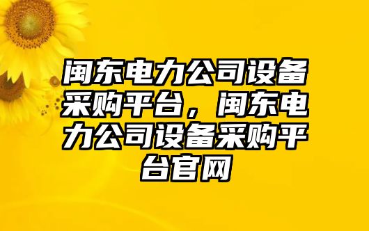 閩東電力公司設備采購平臺，閩東電力公司設備采購平臺官網(wǎng)