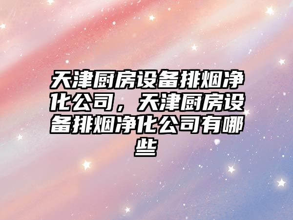 天津廚房設備排煙凈化公司，天津廚房設備排煙凈化公司有哪些