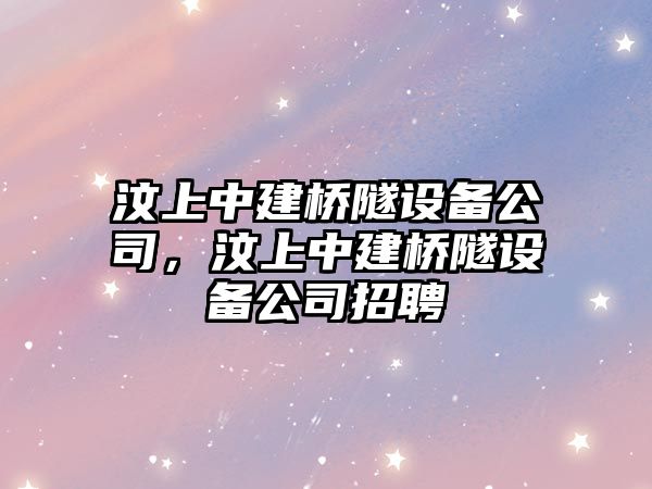 汶上中建橋隧設備公司，汶上中建橋隧設備公司招聘