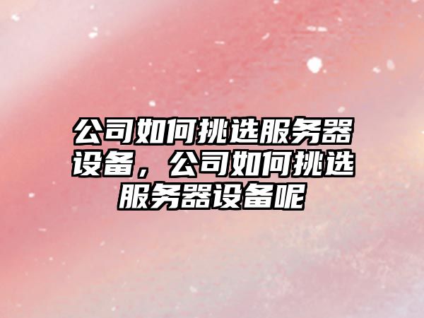 公司如何挑選服務(wù)器設備，公司如何挑選服務(wù)器設備呢