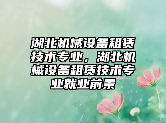 湖北機械設備租賃技術(shù)專(zhuān)業(yè)，湖北機械設備租賃技術(shù)專(zhuān)業(yè)就業(yè)前景