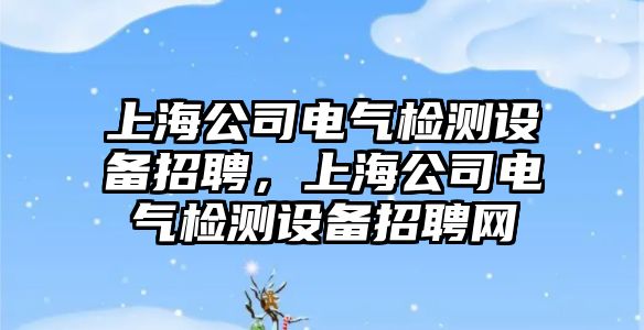 上海公司電氣檢測設備招聘，上海公司電氣檢測設備招聘網(wǎng)