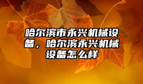 哈爾濱市永興機械設備，哈爾濱永興機械設備怎么樣