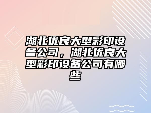 湖北優(yōu)良大型彩印設備公司，湖北優(yōu)良大型彩印設備公司有哪些