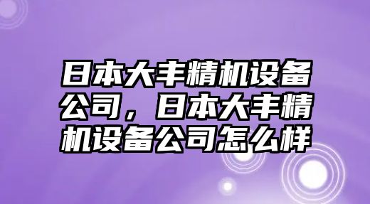 日本大豐精機設備公司，日本大豐精機設備公司怎么樣