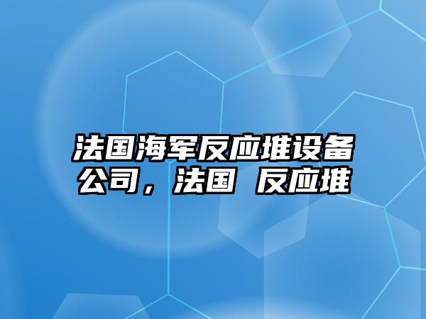 法國海軍反應堆設備公司，法國 反應堆