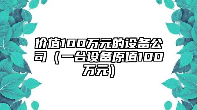 價(jià)值100萬(wàn)元的設備公司（一臺設備原值100萬(wàn)元）
