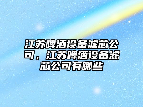 江蘇啤酒設備濾芯公司，江蘇啤酒設備濾芯公司有哪些