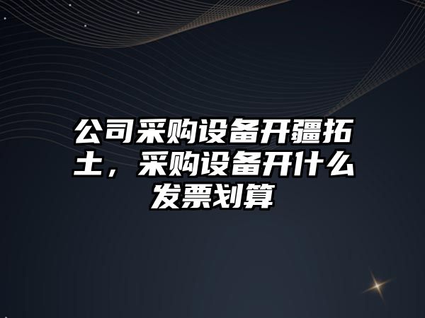 公司采購設備開(kāi)疆拓土，采購設備開(kāi)什么發(fā)票劃算