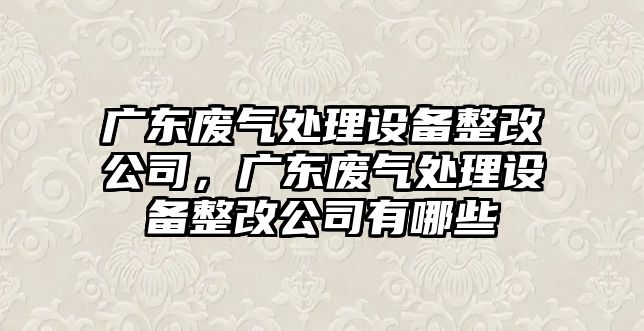 廣東廢氣處理設備整改公司，廣東廢氣處理設備整改公司有哪些