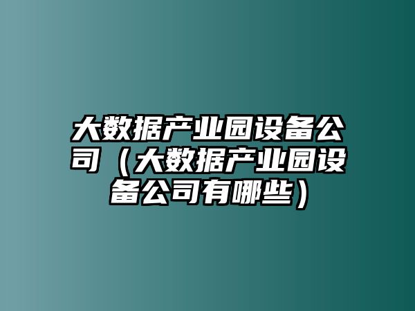 大數據產(chǎn)業(yè)園設備公司（大數據產(chǎn)業(yè)園設備公司有哪些）