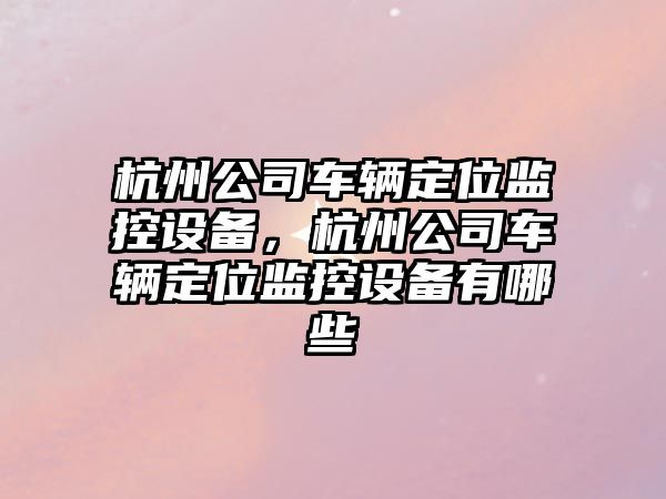 杭州公司車(chē)輛定位監控設備，杭州公司車(chē)輛定位監控設備有哪些