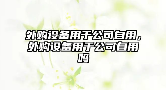 外購設備用于公司自用，外購設備用于公司自用嗎