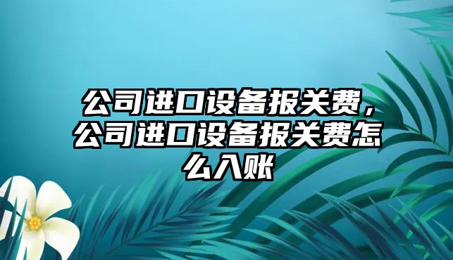 公司進(jìn)口設備報關(guān)費，公司進(jìn)口設備報關(guān)費怎么入賬