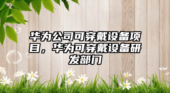 華為公司可穿戴設備項目，華為可穿戴設備研發(fā)部門(mén)