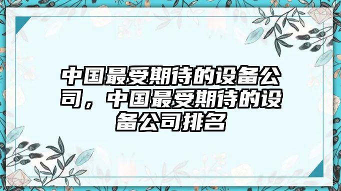 中國最受期待的設備公司，中國最受期待的設備公司排名