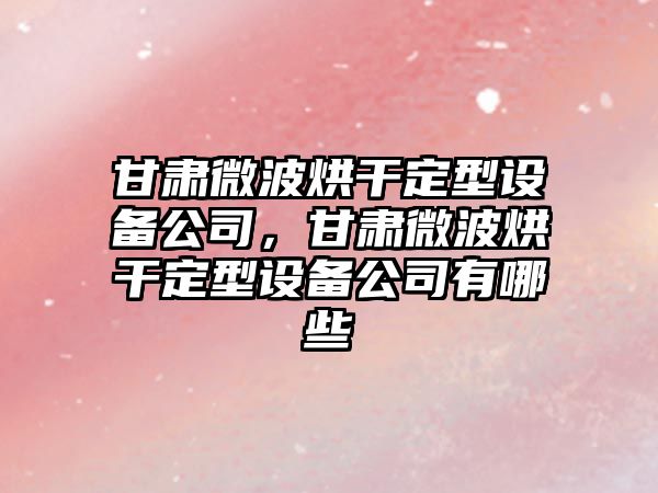 甘肅微波烘干定型設備公司，甘肅微波烘干定型設備公司有哪些