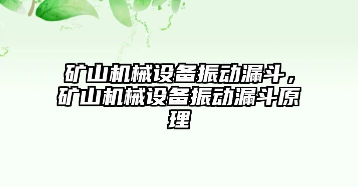 礦山機械設備振動(dòng)漏斗，礦山機械設備振動(dòng)漏斗原理