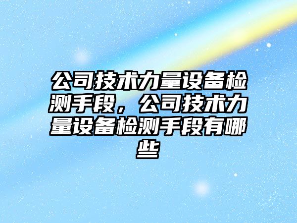公司技術(shù)力量設備檢測手段，公司技術(shù)力量設備檢測手段有哪些