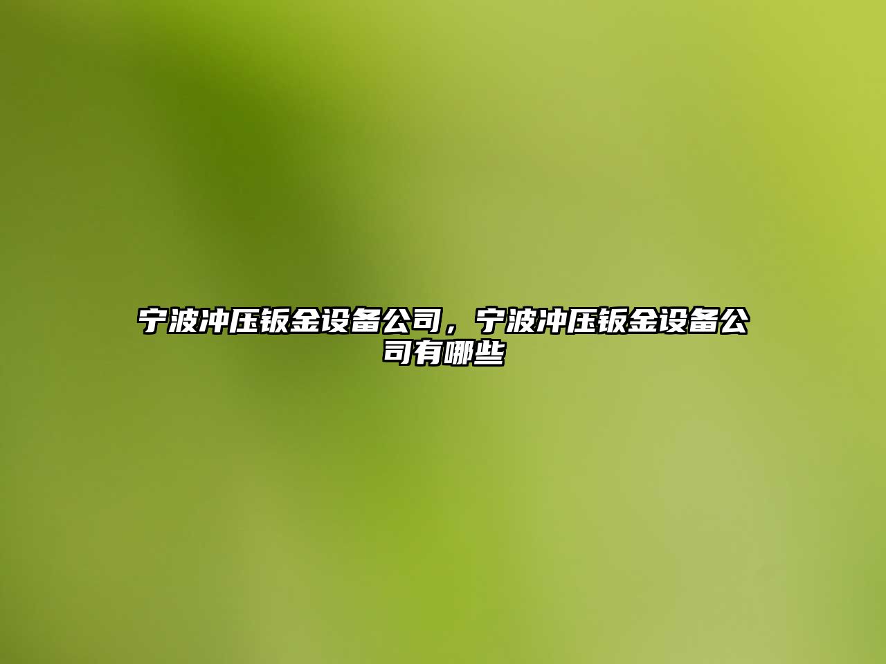 寧波沖壓鈑金設備公司，寧波沖壓鈑金設備公司有哪些