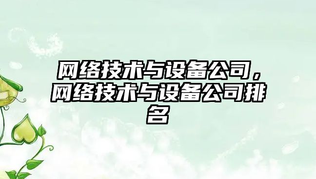網(wǎng)絡(luò )技術(shù)與設備公司，網(wǎng)絡(luò )技術(shù)與設備公司排名