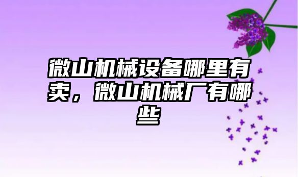 微山機械設備哪里有賣(mài)，微山機械廠(chǎng)有哪些