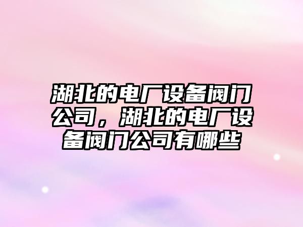 湖北的電廠(chǎng)設備閥門(mén)公司，湖北的電廠(chǎng)設備閥門(mén)公司有哪些