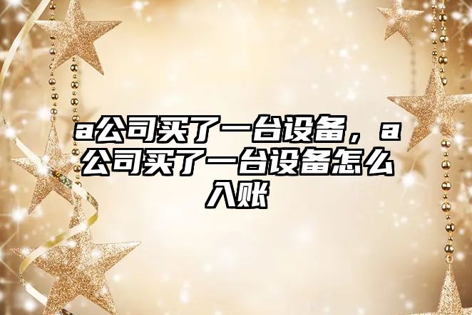 a公司買(mǎi)了一臺設備，a公司買(mǎi)了一臺設備怎么入賬