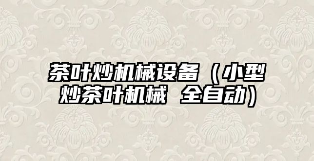 茶葉炒機械設備（小型炒茶葉機械 全自動(dòng)）