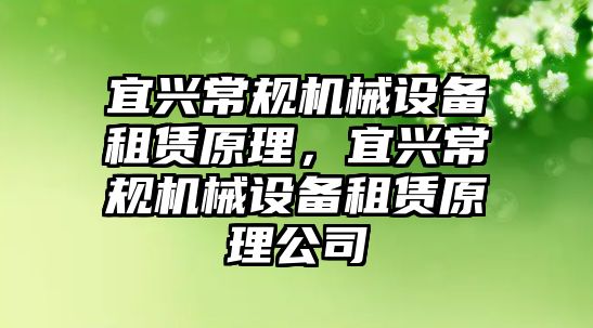 宜興常規機械設備租賃原理，宜興常規機械設備租賃原理公司