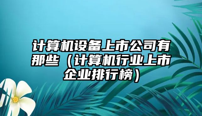 計算機設備上市公司有那些（計算機行業(yè)上市企業(yè)排行榜）
