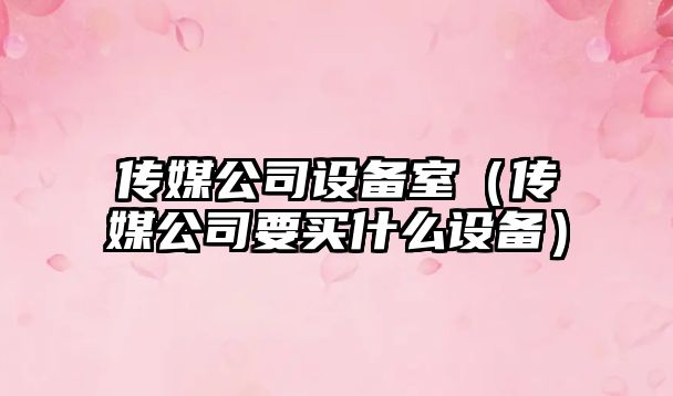 傳媒公司設備室（傳媒公司要買(mǎi)什么設備）