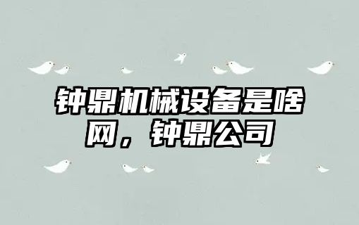 鐘鼎機械設備是啥網(wǎng)，鐘鼎公司