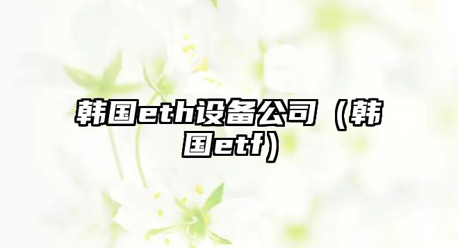 韓國eth設備公司（韓國etf）
