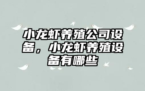 小龍蝦養殖公司設備，小龍蝦養殖設備有哪些
