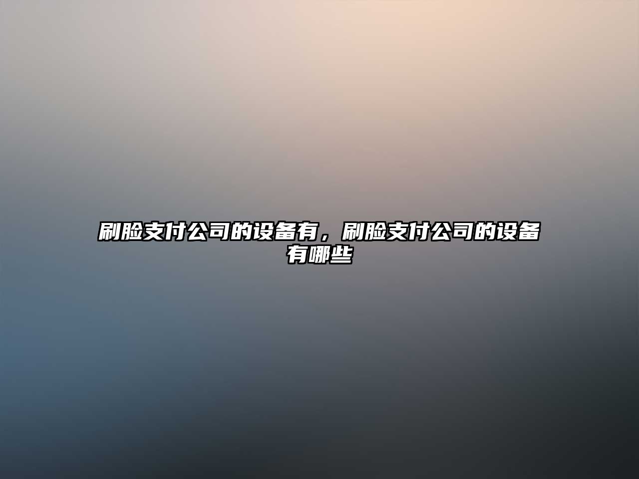 刷臉支付公司的設備有，刷臉支付公司的設備有哪些