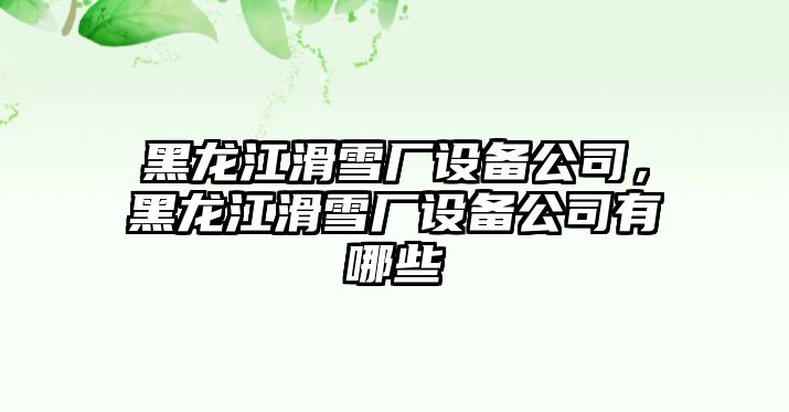 黑龍江滑雪廠(chǎng)設備公司，黑龍江滑雪廠(chǎng)設備公司有哪些