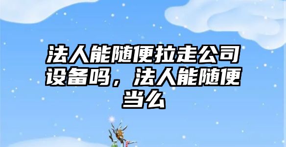 法人能隨便拉走公司設備嗎，法人能隨便當么