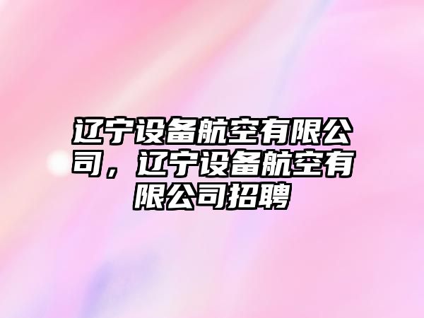 遼寧設備航空有限公司，遼寧設備航空有限公司招聘