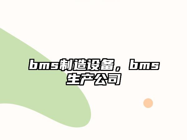 bms制造設備，bms生產(chǎn)公司