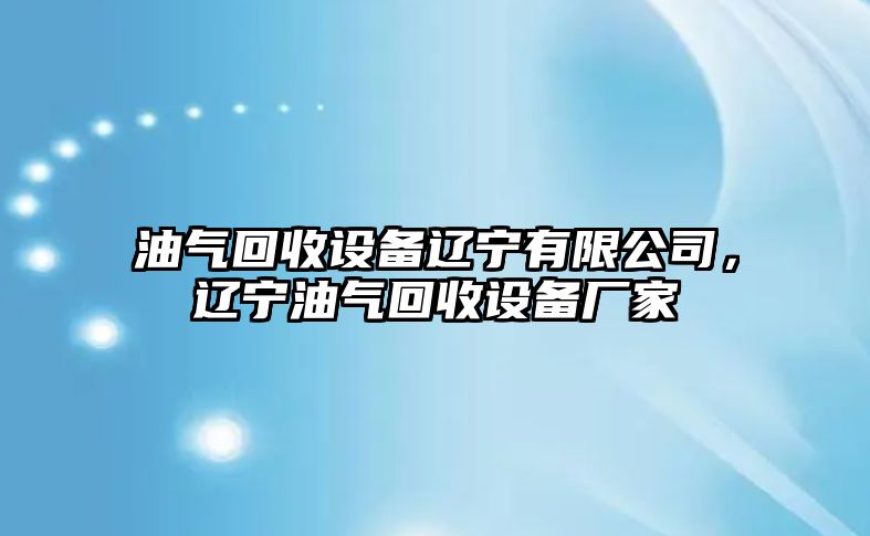 油氣回收設備遼寧有限公司，遼寧油氣回收設備廠(chǎng)家