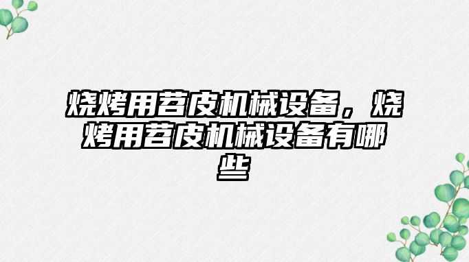 燒烤用苕皮機械設備，燒烤用苕皮機械設備有哪些