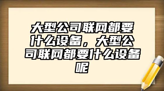 大型公司聯(lián)網(wǎng)都要什么設備，大型公司聯(lián)網(wǎng)都要什么設備呢