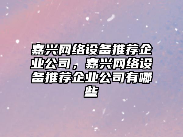 嘉興網(wǎng)絡(luò )設備推薦企業(yè)公司，嘉興網(wǎng)絡(luò )設備推薦企業(yè)公司有哪些
