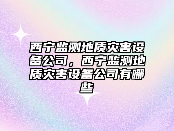 西寧監測地質(zhì)災害設備公司，西寧監測地質(zhì)災害設備公司有哪些