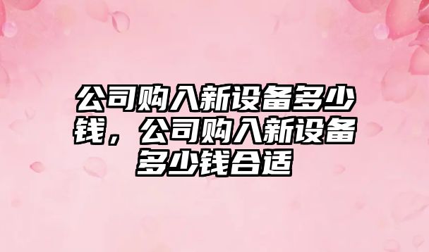 公司購入新設備多少錢(qián)，公司購入新設備多少錢(qián)合適
